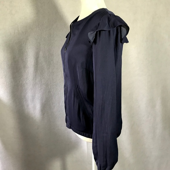 NEW LC Lauren Conra Blue Ruffled Jacket Size 10 - Picture 5 of 7